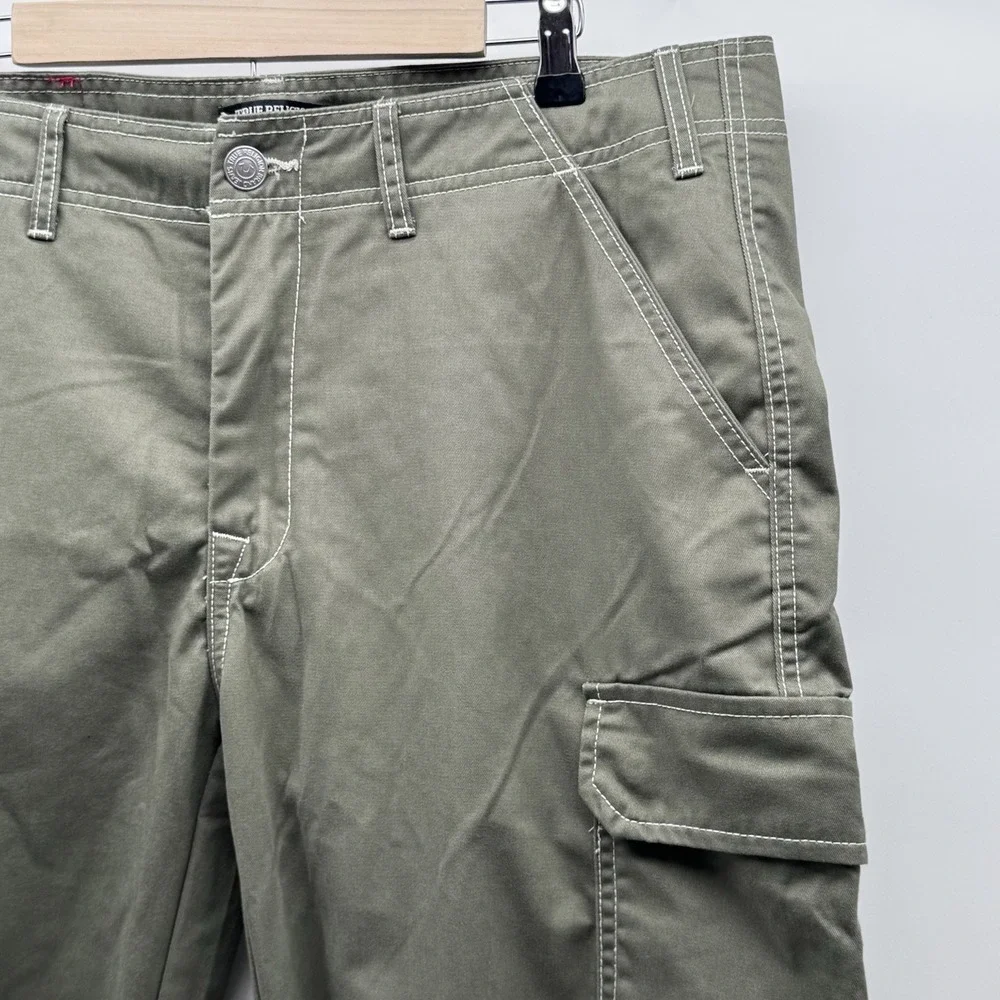 True Religion Cargo Pants Men's 36 Kalamata Green Style 700820 MSRP $169 NWT